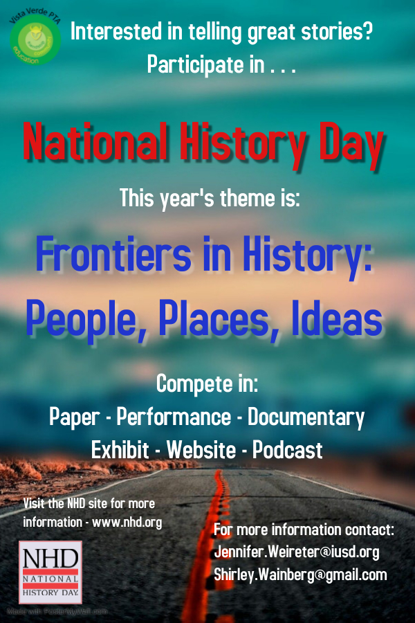 National History Day Theme for 2023 Competition Vista Verde PTA