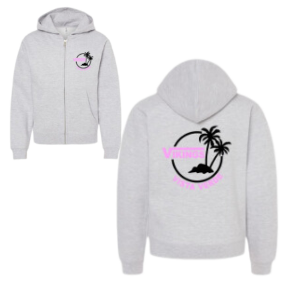 Palms Collection Adult Zip Hoodie (White/Pink)