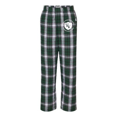 VV PREP SCHOOL Boxercraft Youth Flannel Pants Green/White Plaid