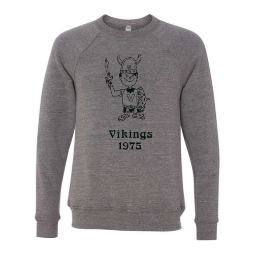 VINTAGE 1975 Bella+Canvas Youth Sponge Fleece Crewneck Sweatshirt Deep Heather