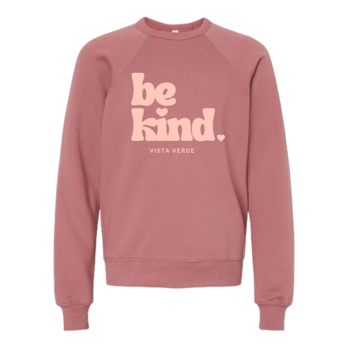 BE KIND Bella+Canvas Adult Sponge Fleece Crewneck Sweatshirt Mauve