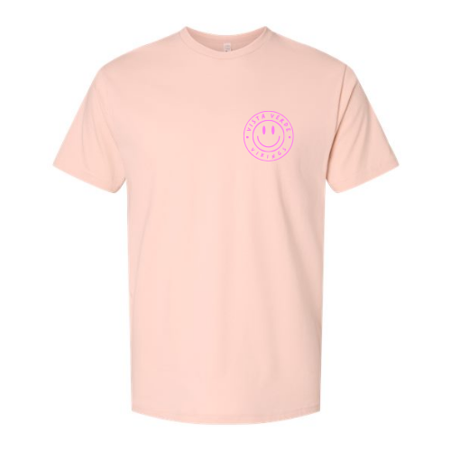 SMILEY FACE VV LAT Youth Fine Jersey Tee Blush