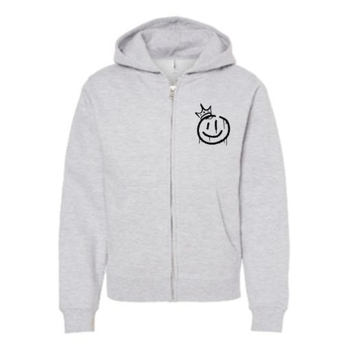 VI-KINGS Independent Trading Youth Zip Hoodie Grey Heather