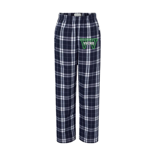 VV ATHLETICS Boxercraft Youth Flannel Pant Navy/Silver Plaid